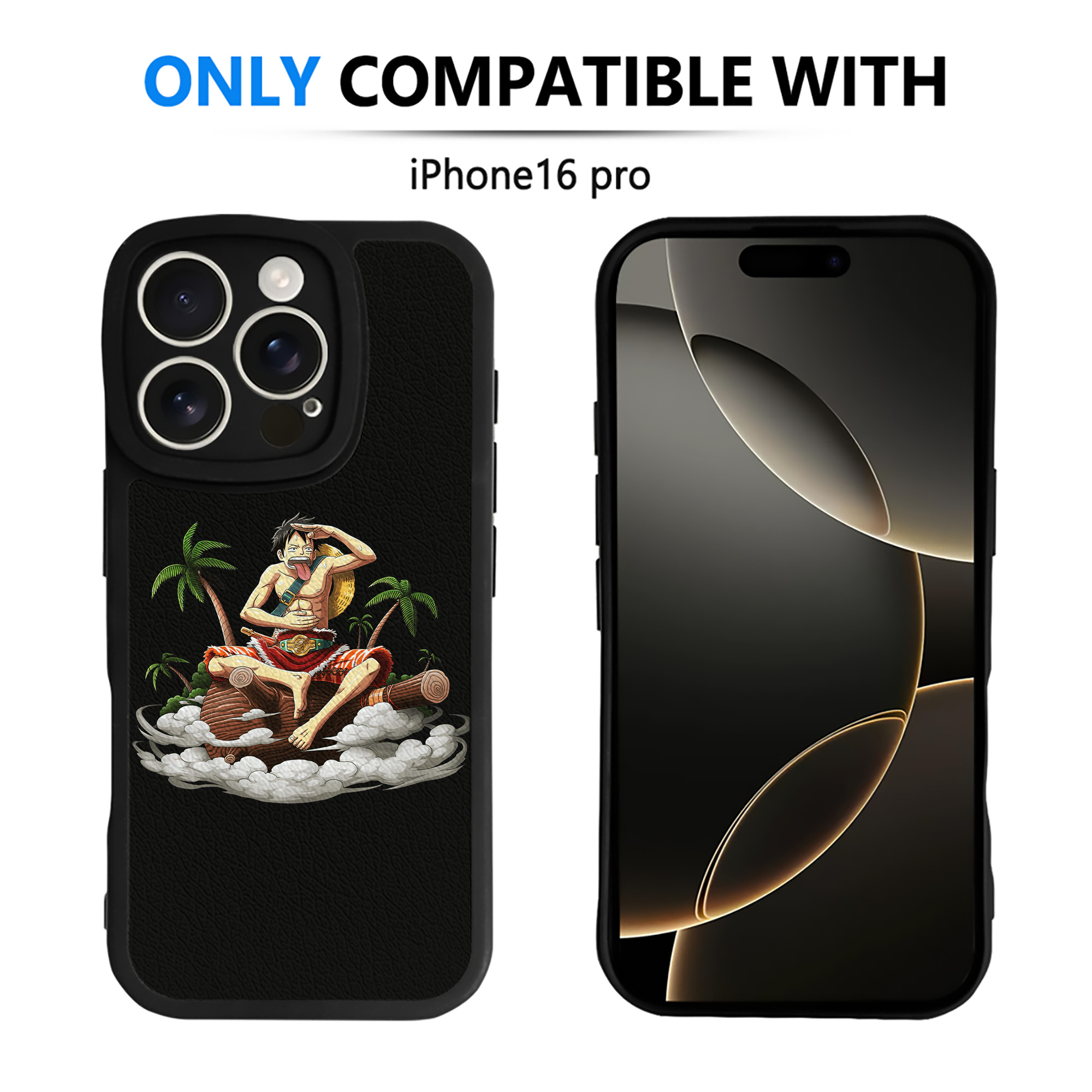（画像用） ワンピース モンキー・D・ルフィ ONE PIECE Monkey D. Luffy 【iPhone 16シリーズ対応】シリコンスマホケース（レザー調） 材質：シリコン
